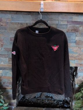 Black Sweatshirt with Small Red Patch Logo